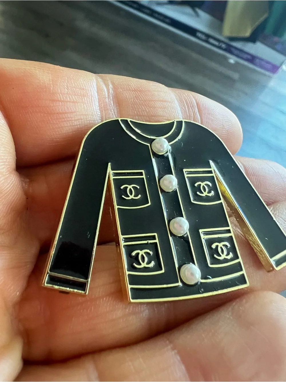 Unbranded Black Jacket Pin - Classic Logo pin brooch